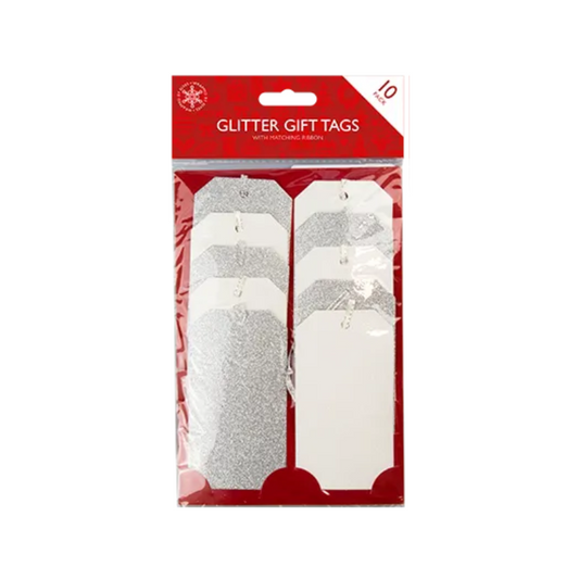 Glitter Gift Tags Silver