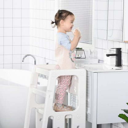 Kids Step Stool Adjustable Standing Platform Toddler Kitchen Stool -Standing Tower for Kids Kitchen Counter with Three Adjustable Heights