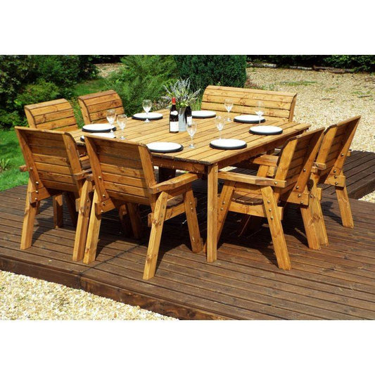 Charles Taylor 8 Seat Deluxe Scandinavian Redwood Square Combi Garden Furniture