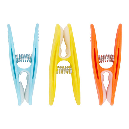 Multi Plastic Soft Touch Clothes Pegs - Pack of 24