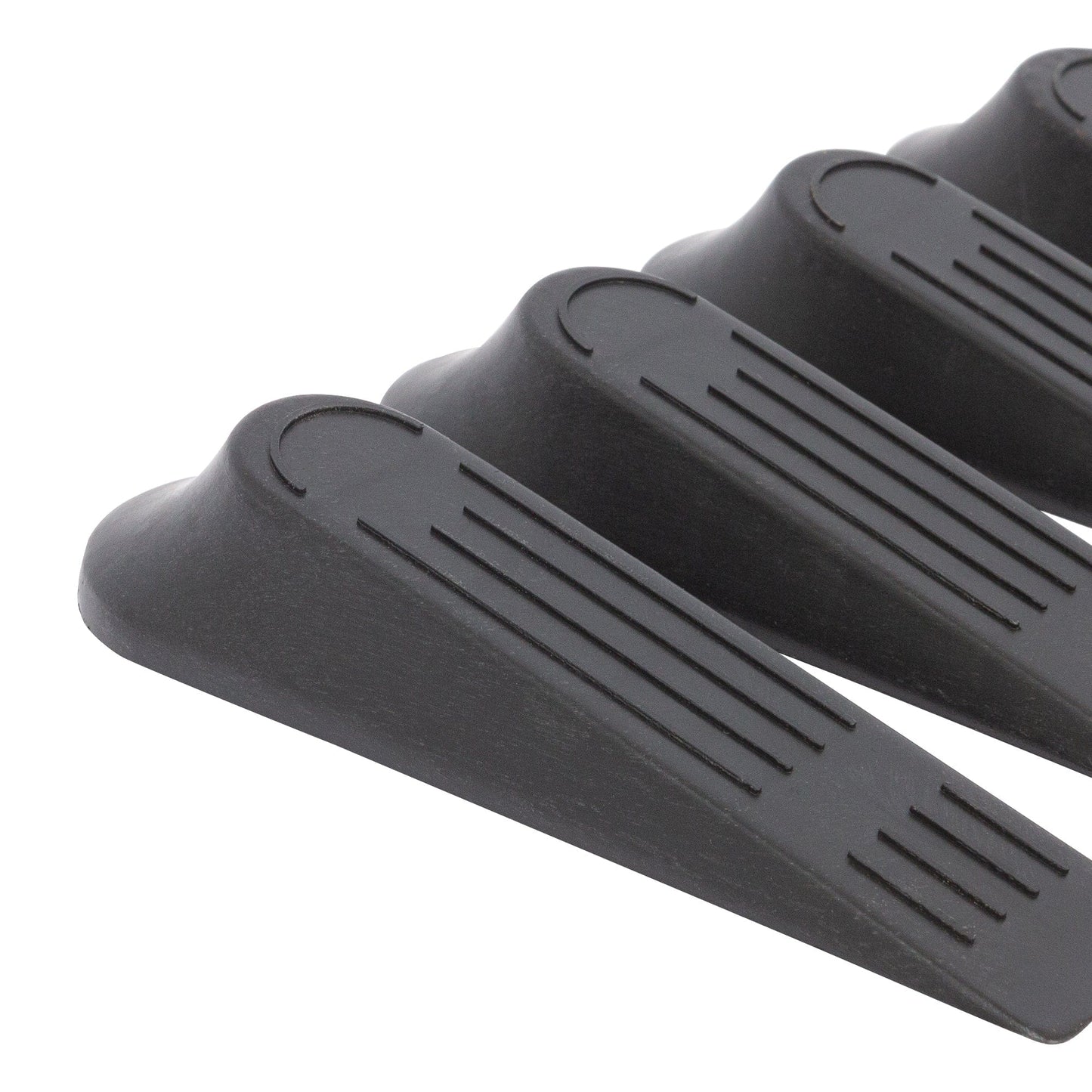 Black Rubber Wedge Door Stops - Pack of 5