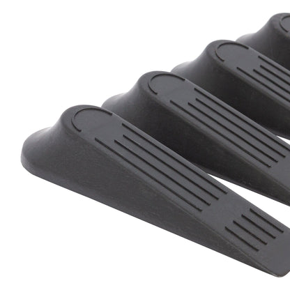 Black Rubber Wedge Door Stops - Pack of 5