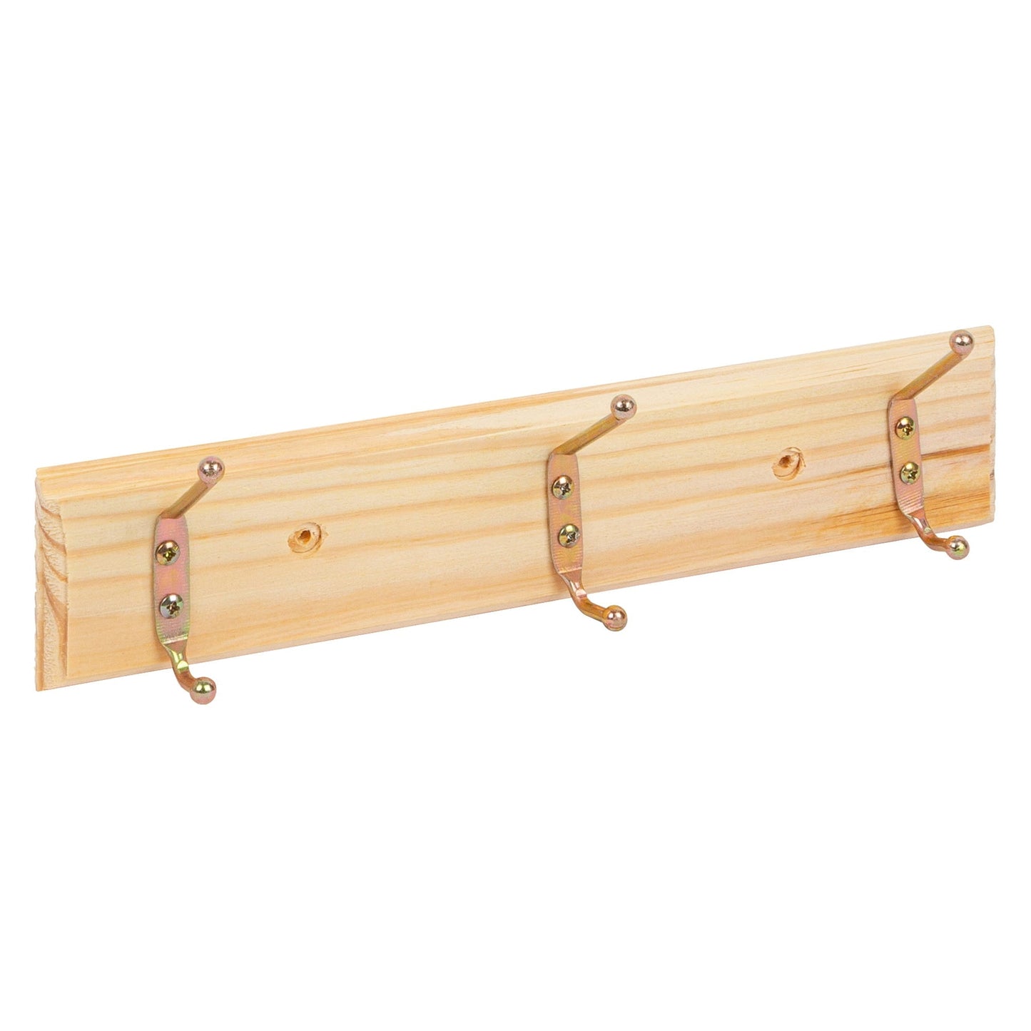 Pine 3 Hook Wooden Wall-Mounted Coat Rack