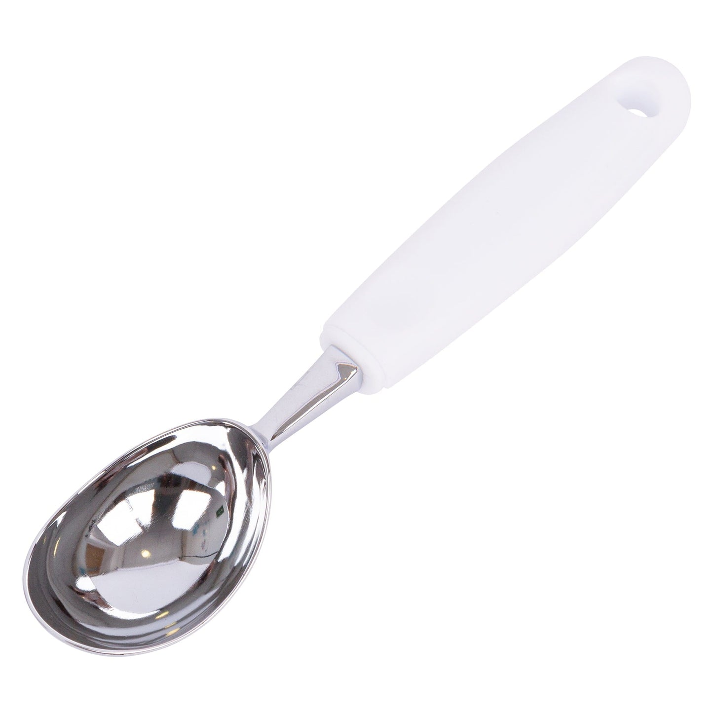 White 20.5cm Stainless Steel Ice Cream Scoop