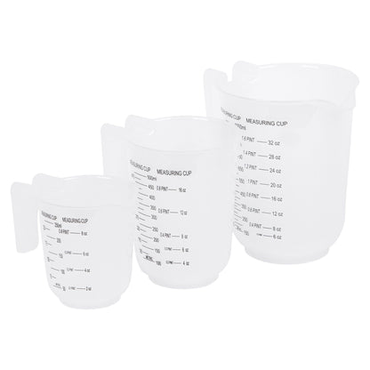 3pc White Plastic Measuring Jug Set