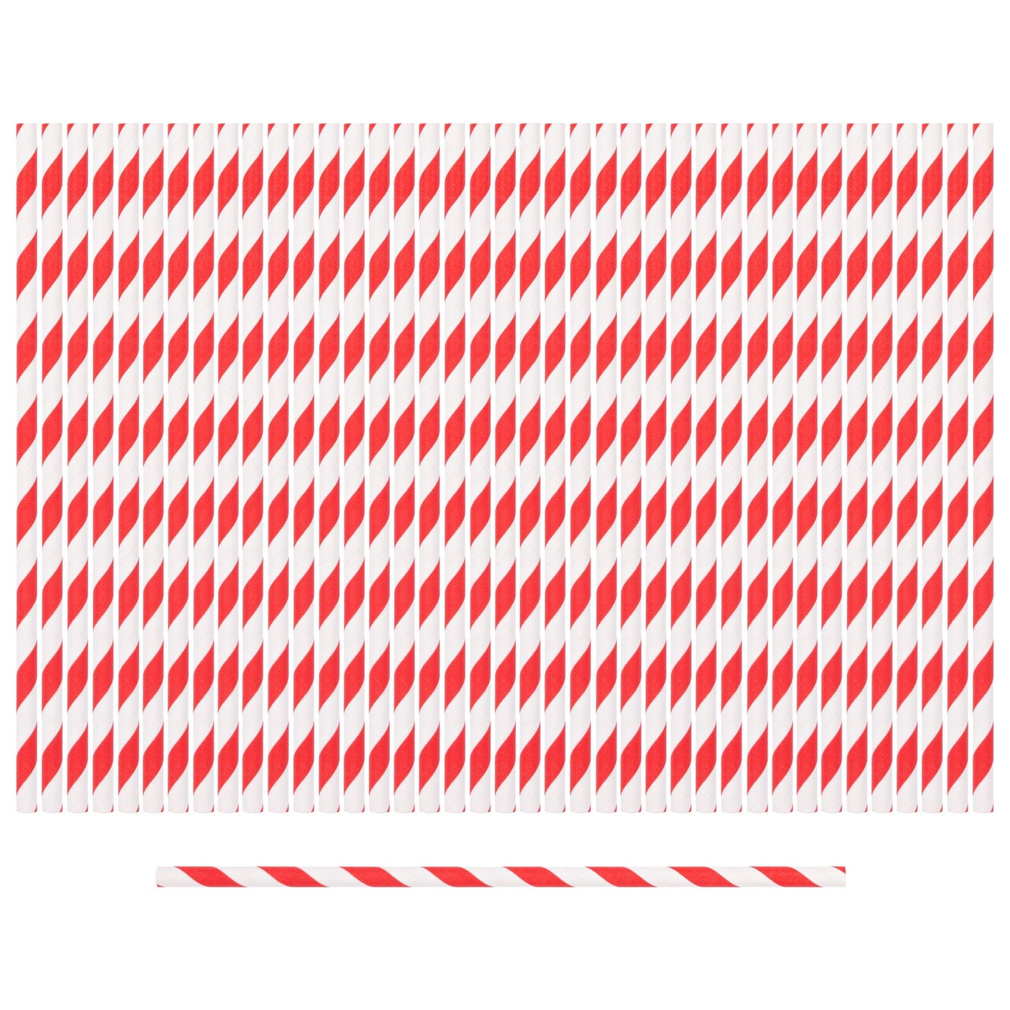 Red Stripe 19.5cm Paper Straws - Pack of 40