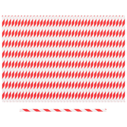 Red Stripe 19.5cm Paper Straws - Pack of 40