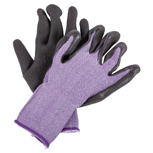 Purple M Ladies PVC-Coated Work Gloves