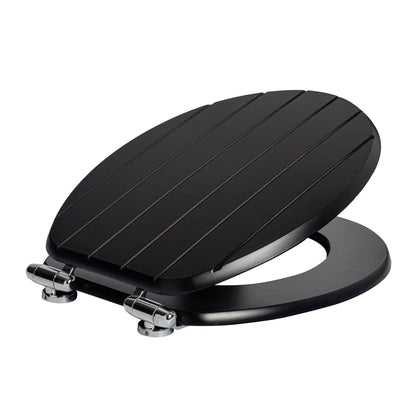 Black Soft Close Tongue & Groove Toilet Seat