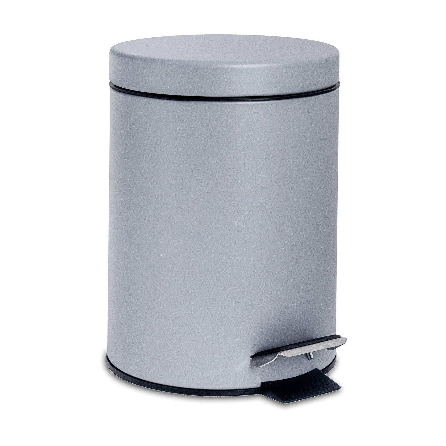 3L Grey Round Stainless Steel Bathroom Pedal Bin