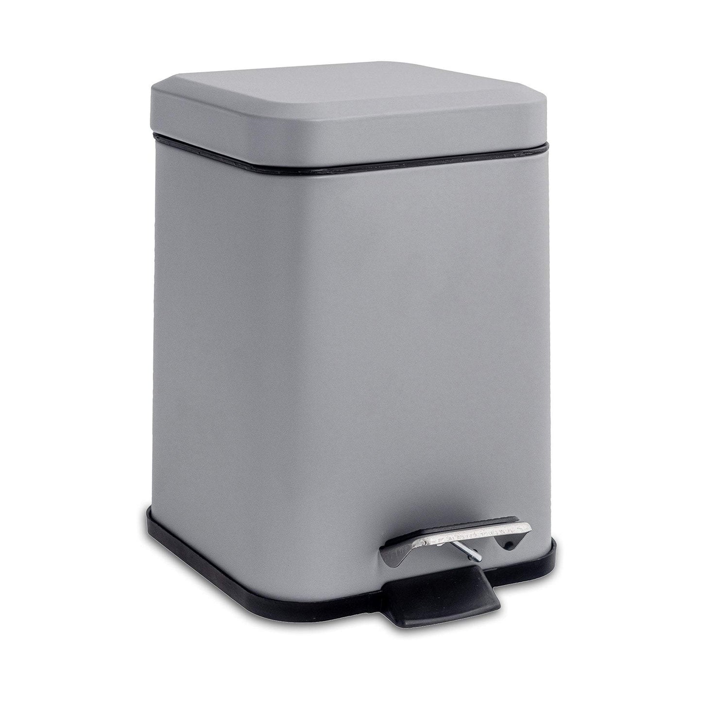 3L Matt Grey Square Bathroom Pedal Bin
