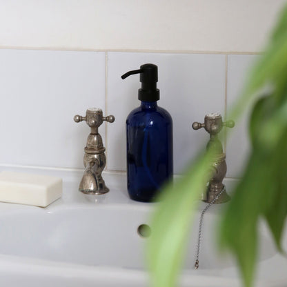 500ml Blue Glass Soap Dispenser