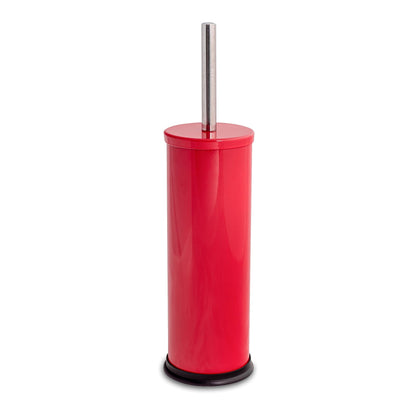 Red Round Stainless Steel Toilet Brush & Holder