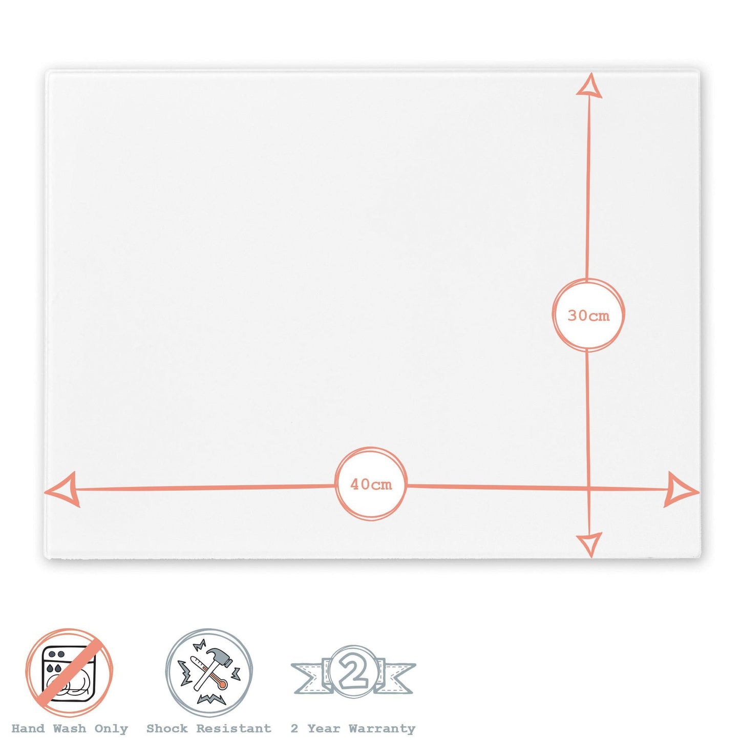 40cm x 30cm Glass Placemats - Pack of Six