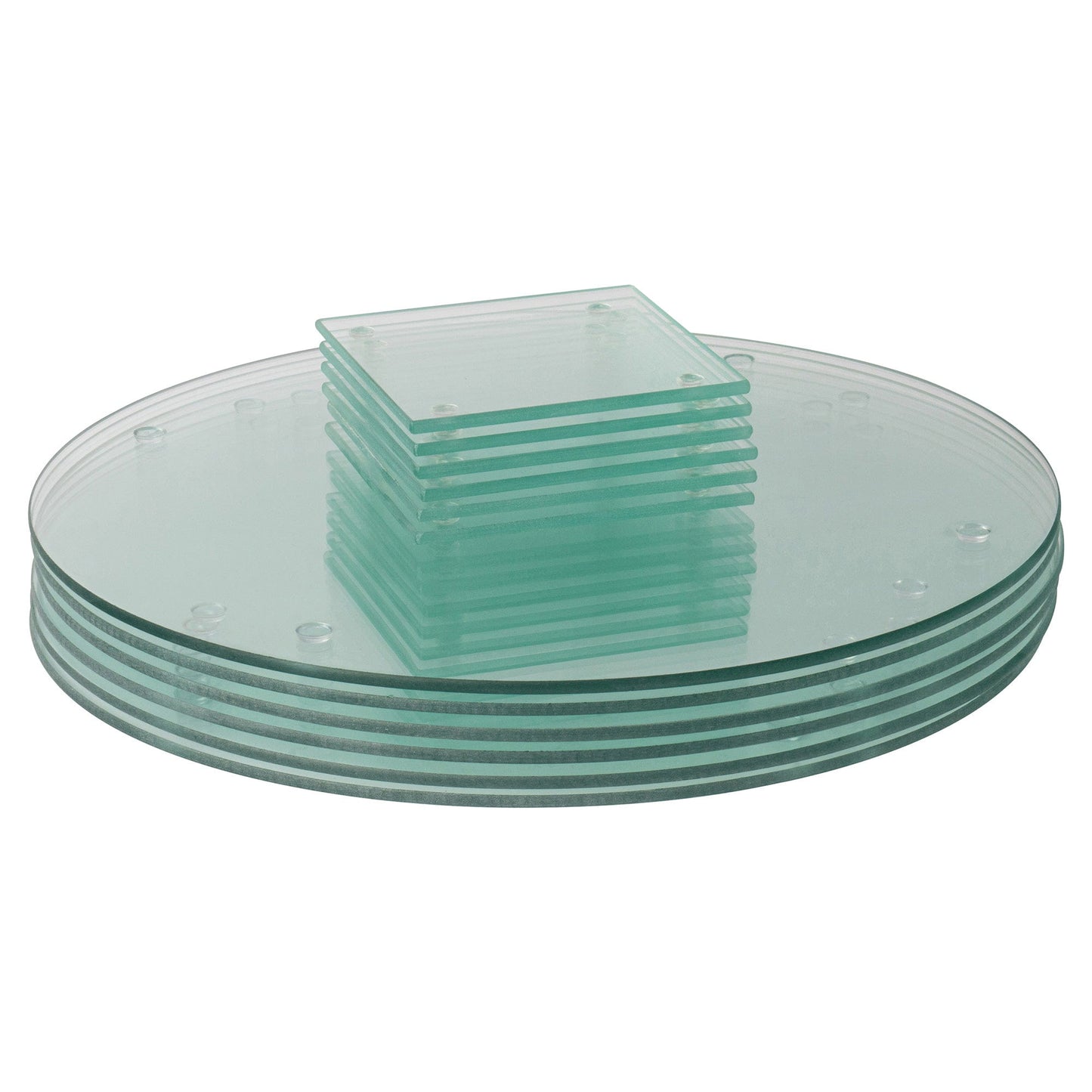 12pc Round Glass Placemats & Coasters Set