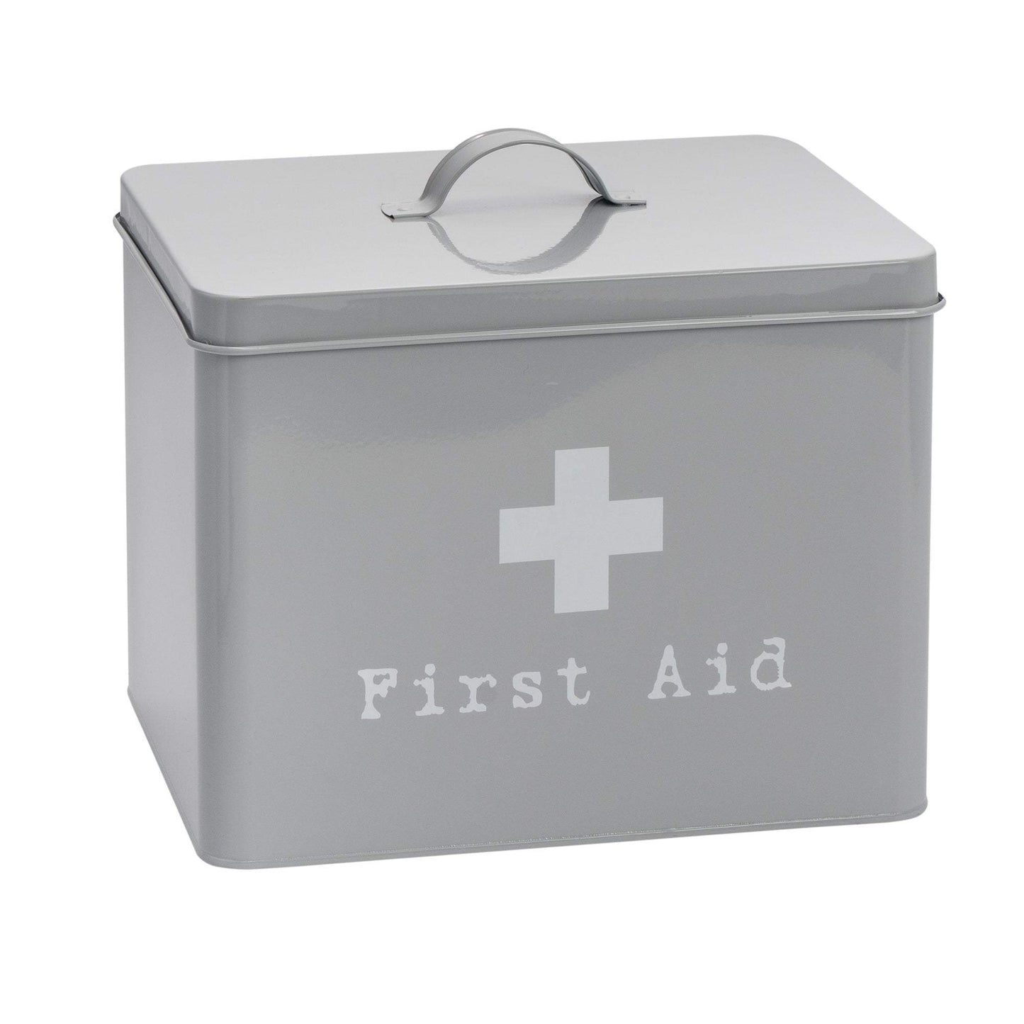 Large Grey Vintage First Aid Tin