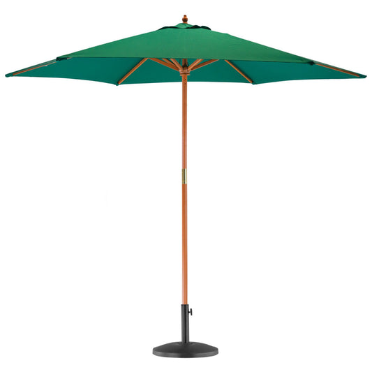 2.7m x 2.5m Wooden Garden Parasol with Black Concrete Base