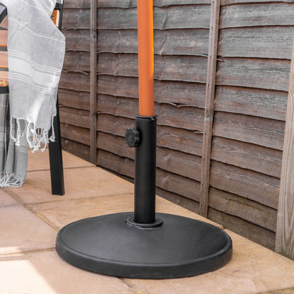 2.7m x 2.5m Wooden Garden Parasol with Black Concrete Base