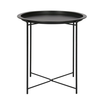 Black Round Steel Tray Table