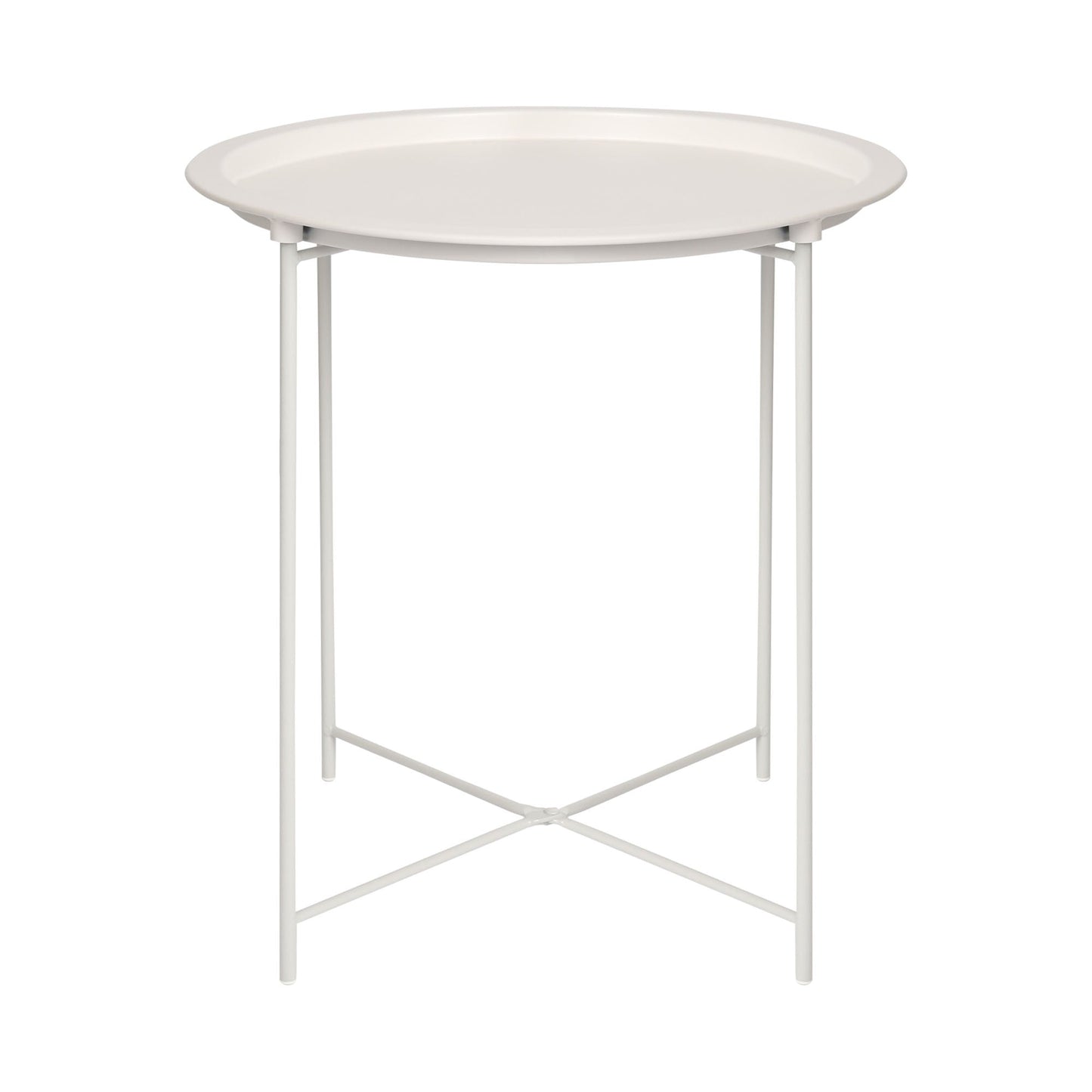White Round Steel Tray Table