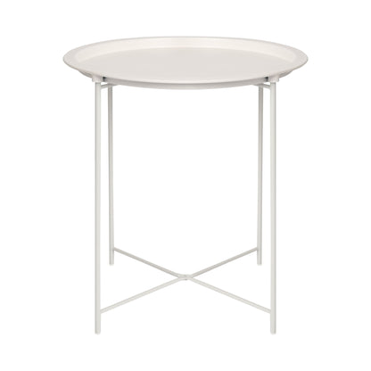 White Round Steel Tray Table