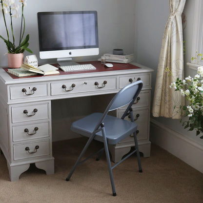 Matt White Metal Folding Chair