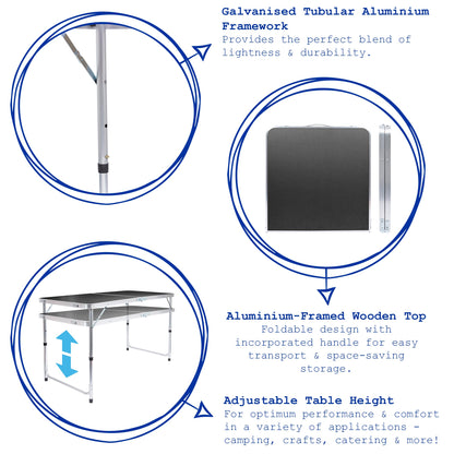Height Adjustable Aluminium Folding Picnic Table