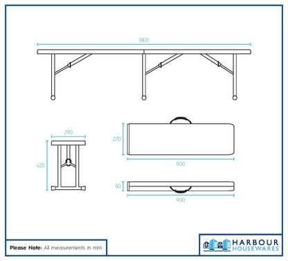 6 feet / 180cm Four Person Folding Trestle Bench