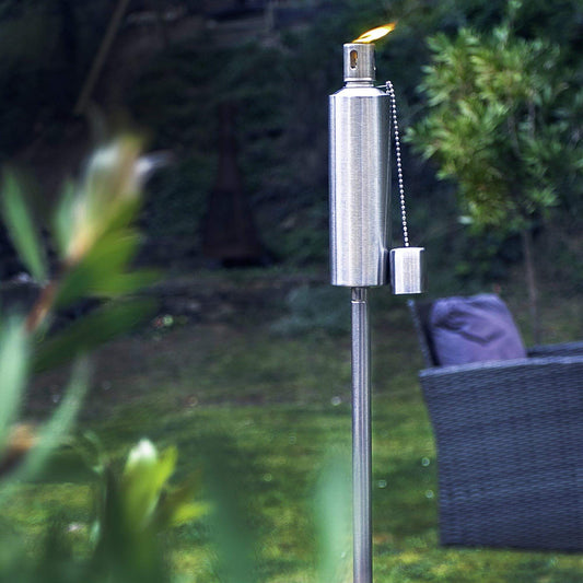 1.46m Metal Round Fire Torches - Pack of Six