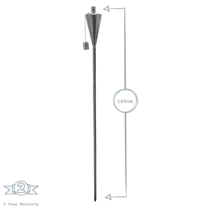 1.46m Metal Cone Garden Torches - Pack of Six