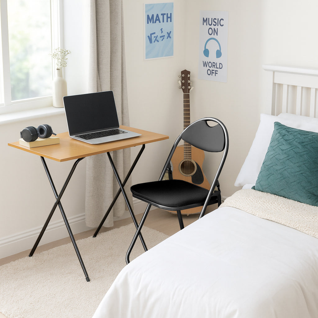 Folding Wooden Desk & Chair Set