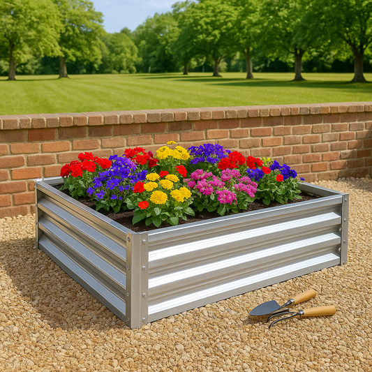 60cm x 60cm Square Galvanised Steel Raised Garden Bed