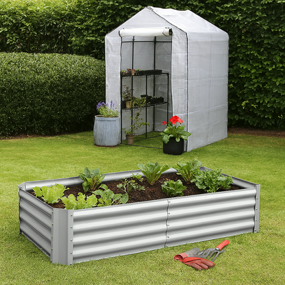 120cm x 60cm Rectangle Galvanised Steel Raised Garden Bed