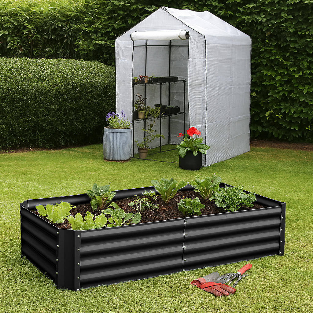 120cm x 60cm Rectangle Galvanised Steel Raised Garden Bed