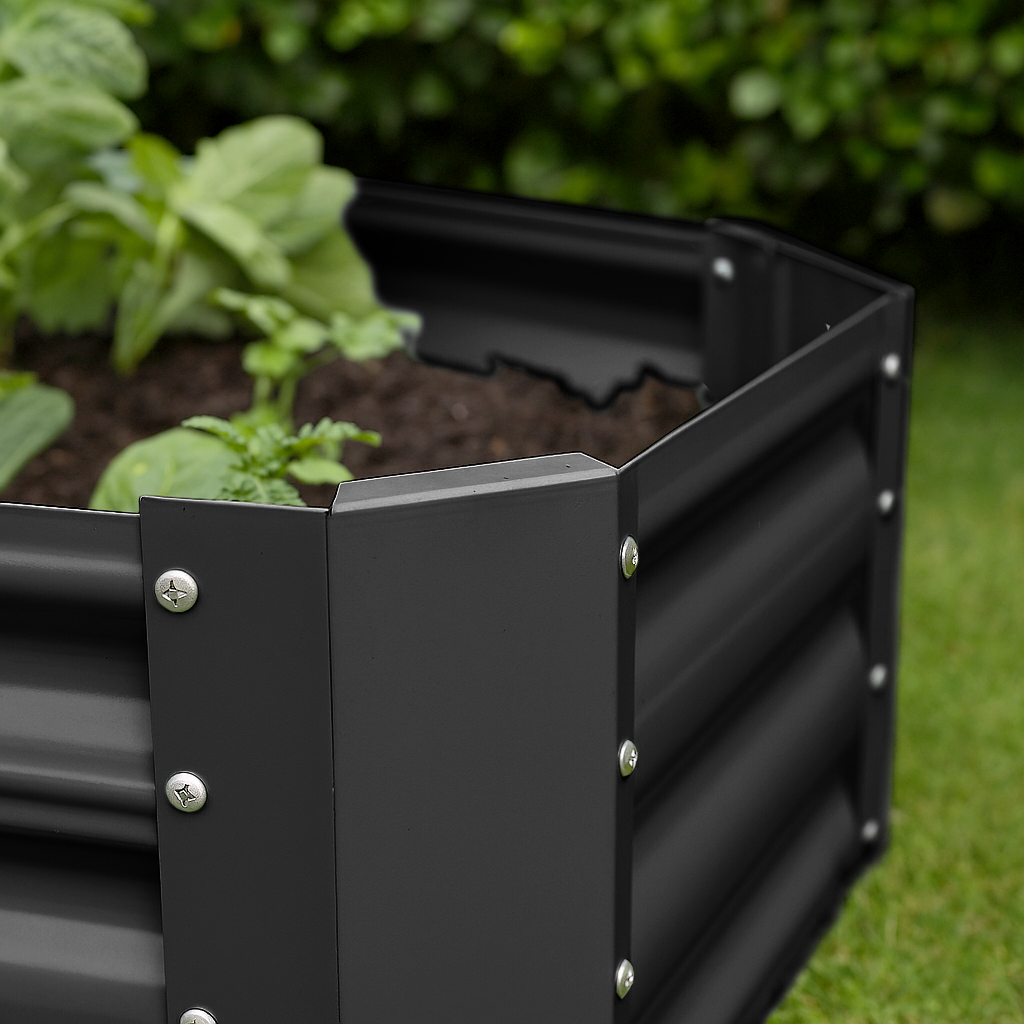 180cm x 90cm Rectangle Galvanised Steel Raised Garden Bed
