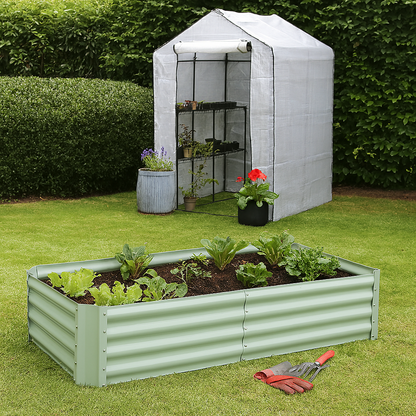 120cm x 60cm Rectangle Galvanised Steel Raised Garden Bed