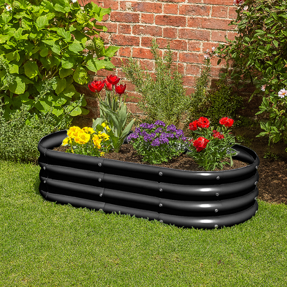 180cm x 90cm Rounded Galvanised Steel Raised Garden Bed