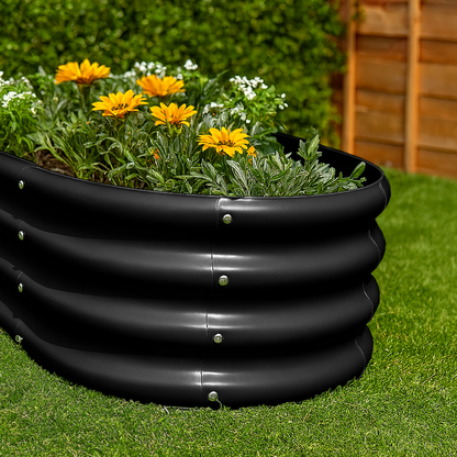 120cm x 60cm Rounded Galvanised Steel Raised Garden Bed