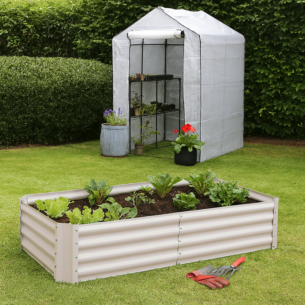 180cm x 90cm Rectangle Galvanised Steel Raised Garden Bed