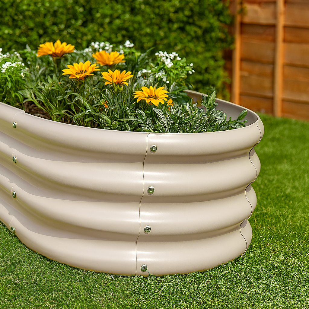 180cm x 90cm Rounded Galvanised Steel Raised Garden Bed