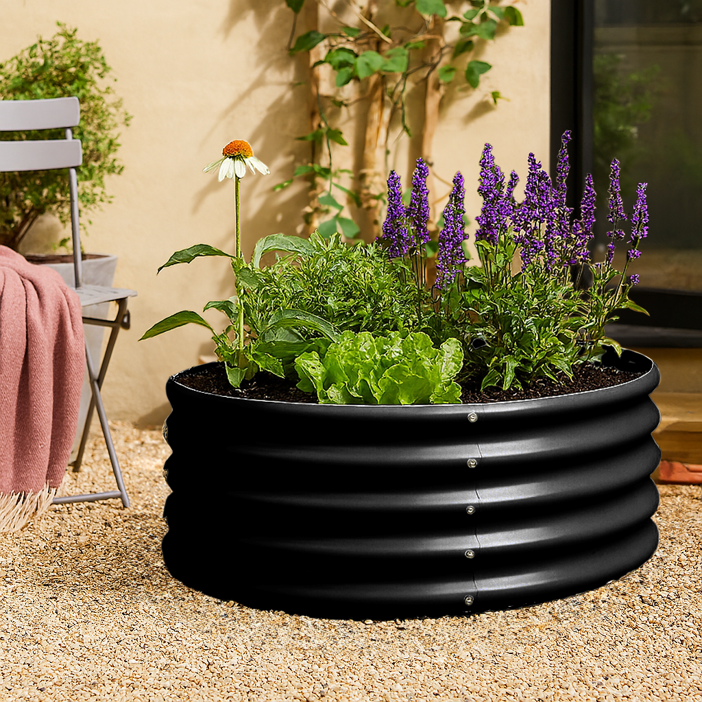 Round Raised Garden Bed - 90cm x 45cm