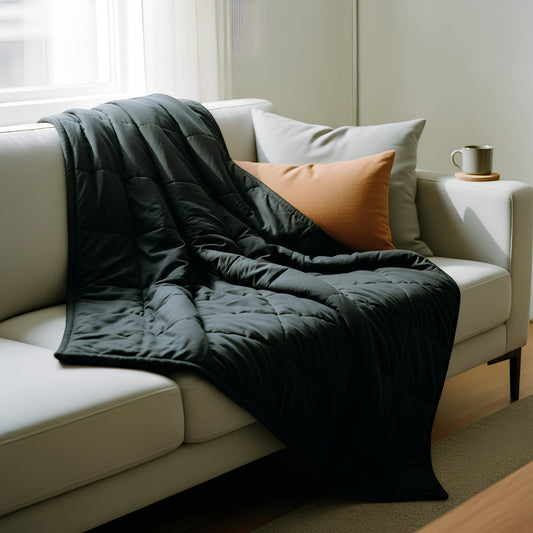 Weighted Blanket with Storage Bag - 125 x 180cm - 6kg - Black