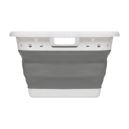 42L Collapsible Laundry Basket - White/Grey