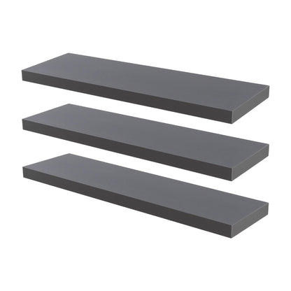 100cm Grey Modern Floating Shelves - Pack of Three