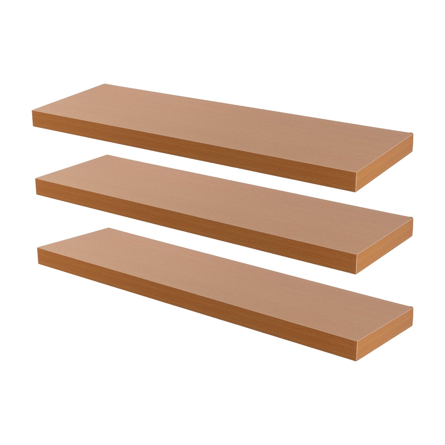 80cm Brown Modern Floating Shelves - Pack of Three