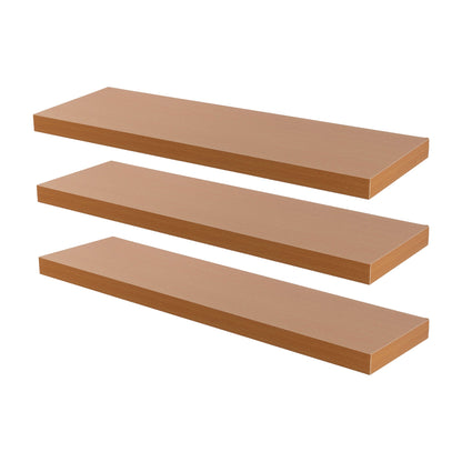 80cm Brown Modern Floating Shelves - Pack of Three
