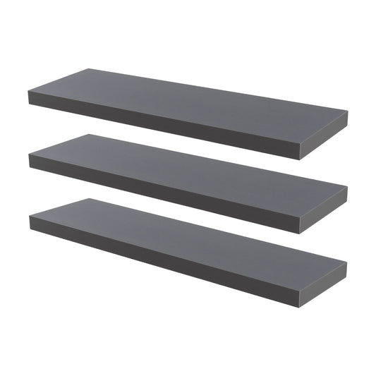 80cm Grey Modern Floating Shelves - Pack of Three