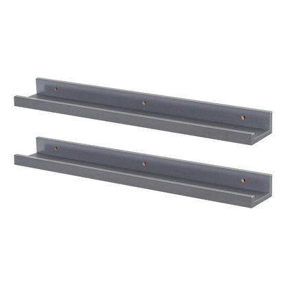 57cm Grey Floating Picture Ledge Shelves - Pack of Two
