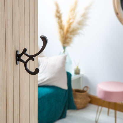 30mm x 130mm Black Ornamental Hat & Coat Hook