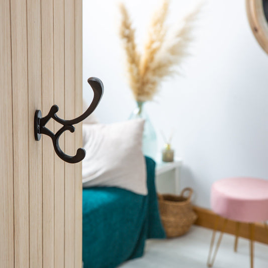 30mm x 130mm Black Ornamental Hat & Coat Hook